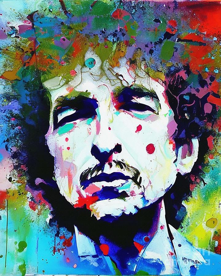 Bob Dylan Abstract Art Mixed Media By Lisa Von Fine Art America