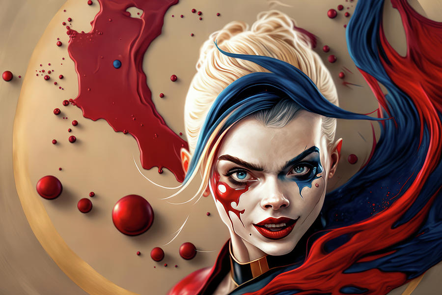 Generative Ai Colorful Concept Style Image Of Dc Harley Quinn