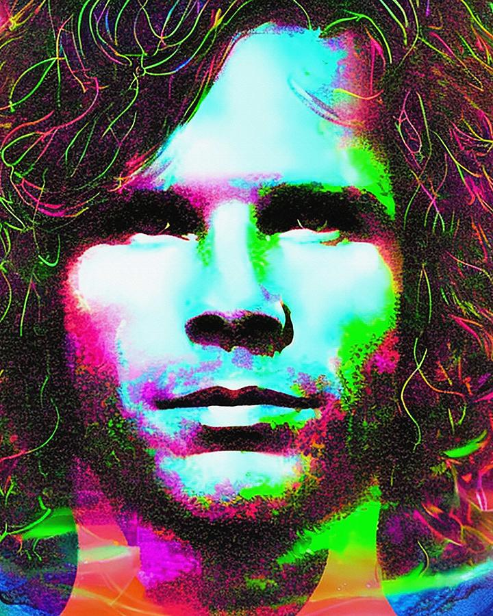 Hologram Of Jim Morrison Floating In Space A Vibrant Digital