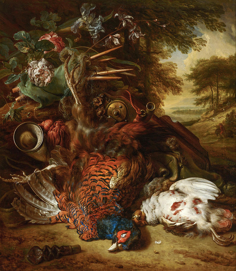 Hunting Still Life Painting By Jan Weenix Pixels