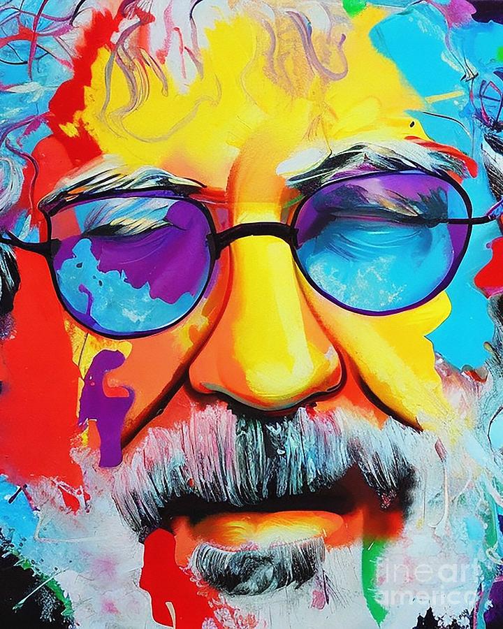 Jerry Garcia Abstract Art Mixed Media By Lisa Von Fine Art America