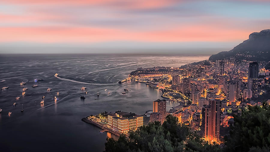 Monaco Sunset Photograph By Manjik Pictures Fine Art America