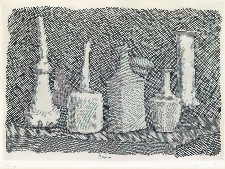 Natura Morta A Grandi Segni 1931 Giorgio Morandi Painting By Giorgio