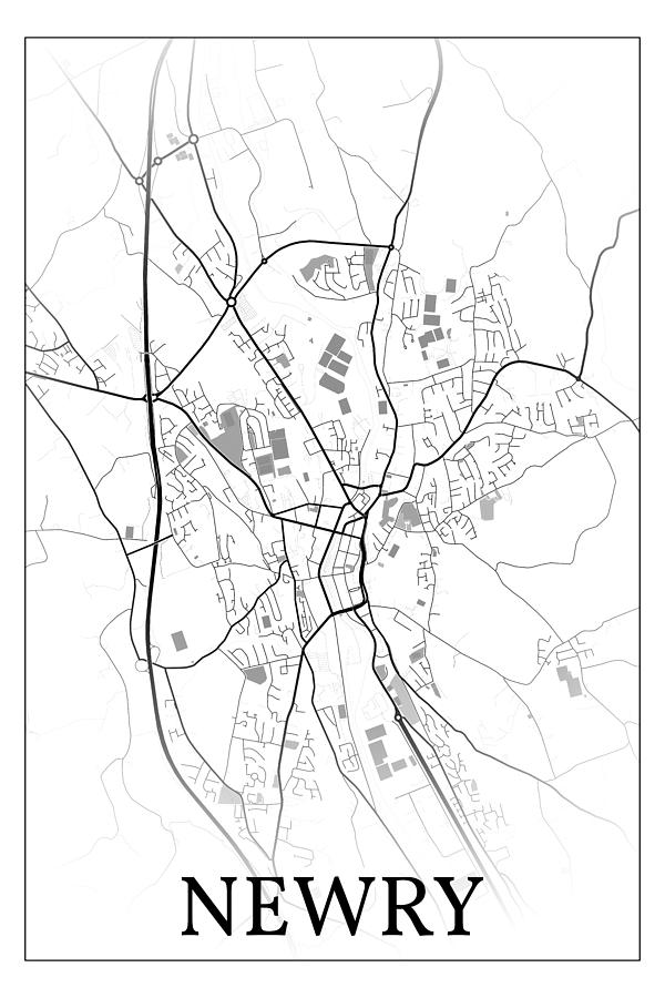 Newry Northern Ireland City Map 002 Digital Art By Dandi Studio Fine