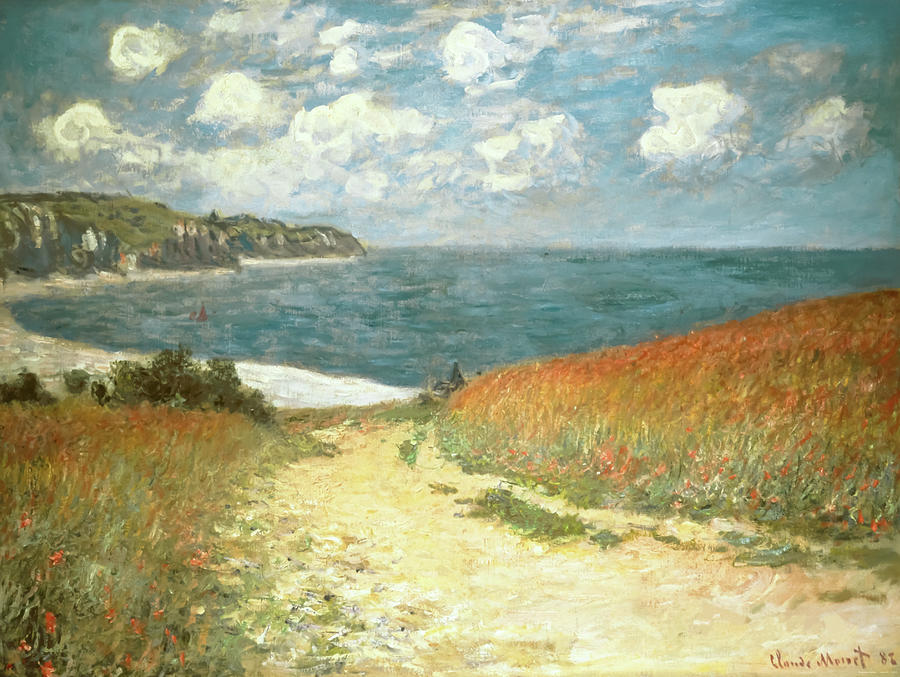 Path In The Wheat Fields At Pourville Painting By Claude Monet Fine