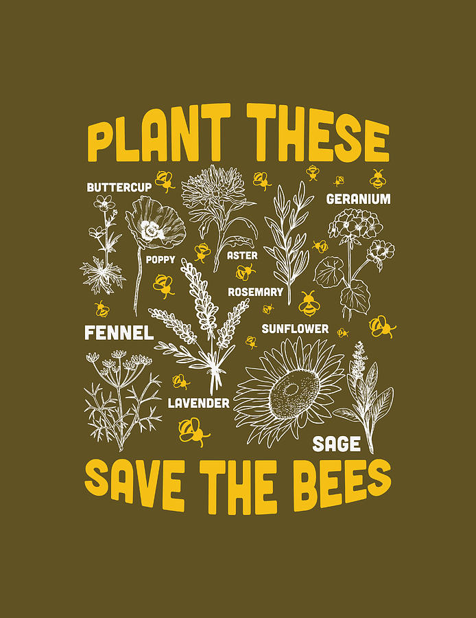 Plant These Save The Bees Painting By Anh Nguyen Fine Art America