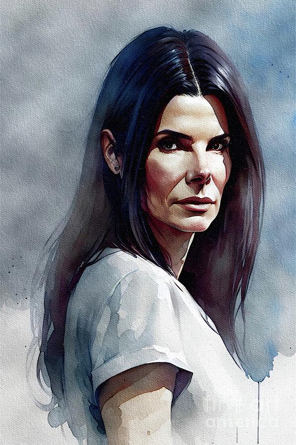 Sandra Bullock Actress Painting By John Springfield Fine Art America