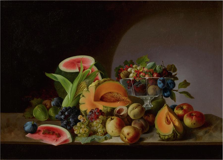 Still Life With Fruit Oil On Canvas Painting By Artistic Panda Fine