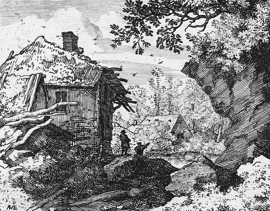 Straw Hut Seen From Behind Drawing By Allart Van Everdingen Fine Art