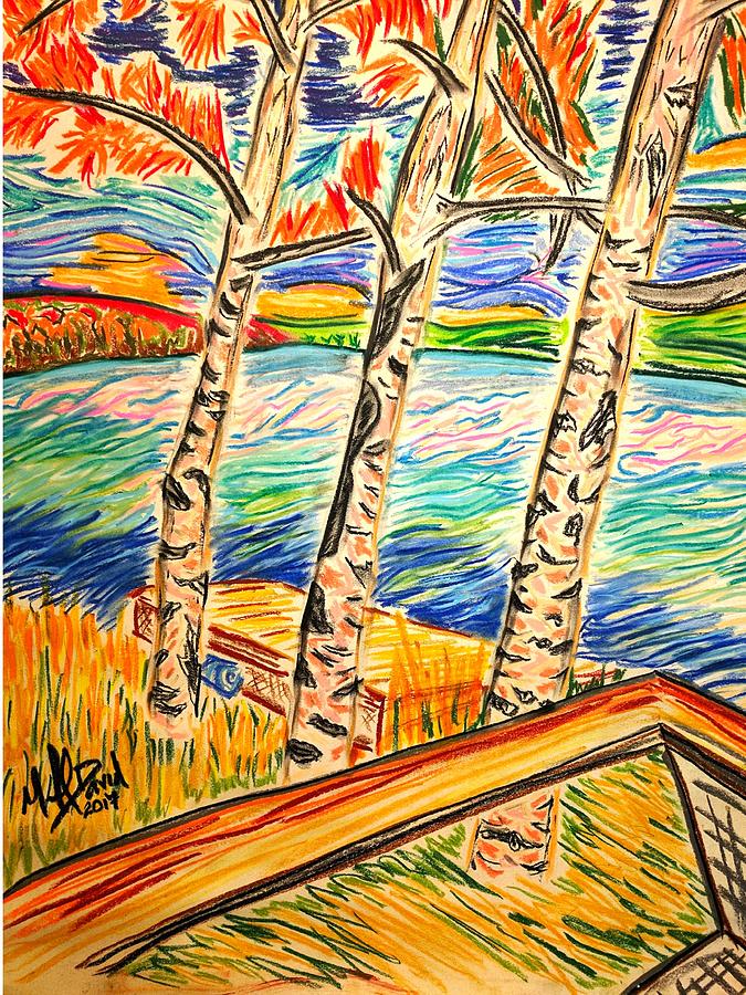 Triple Birch Drawing By Michael David Fine Art America