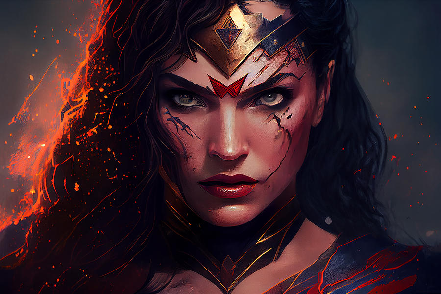 Wonder Woman Wall Art Mixed Media By Tim Hill Pixels