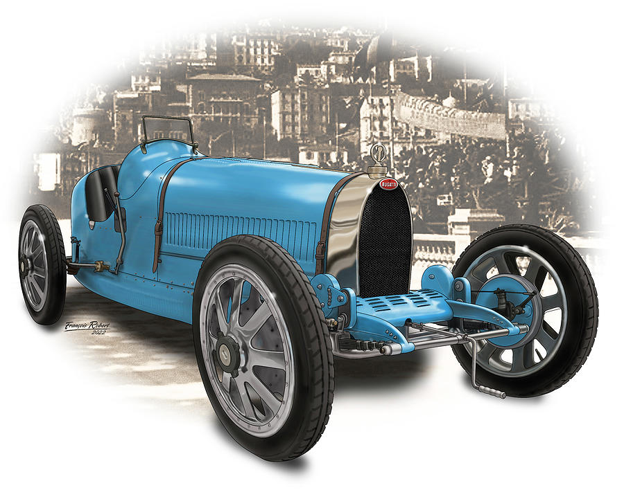 1925 Bugatti Type 35 Digital Art By Francois Robert Pixels