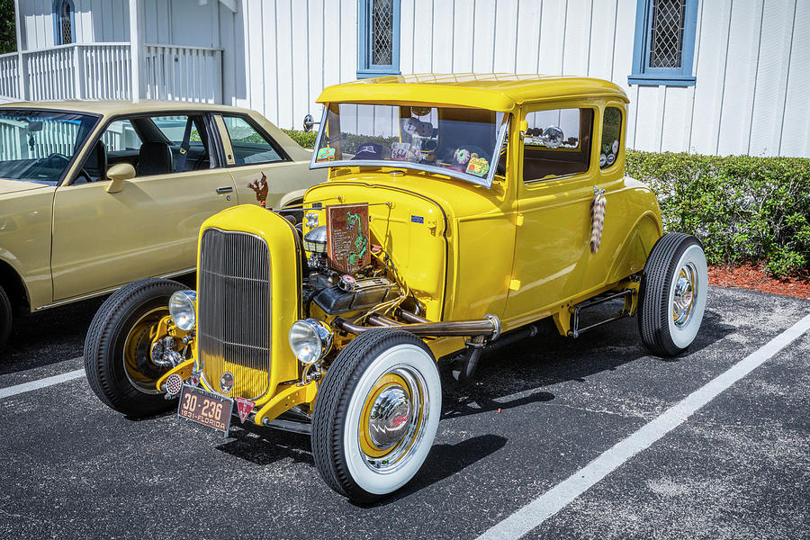 Yellow Ford Hot Rod Window Coupe X Photograph By Rich Franco