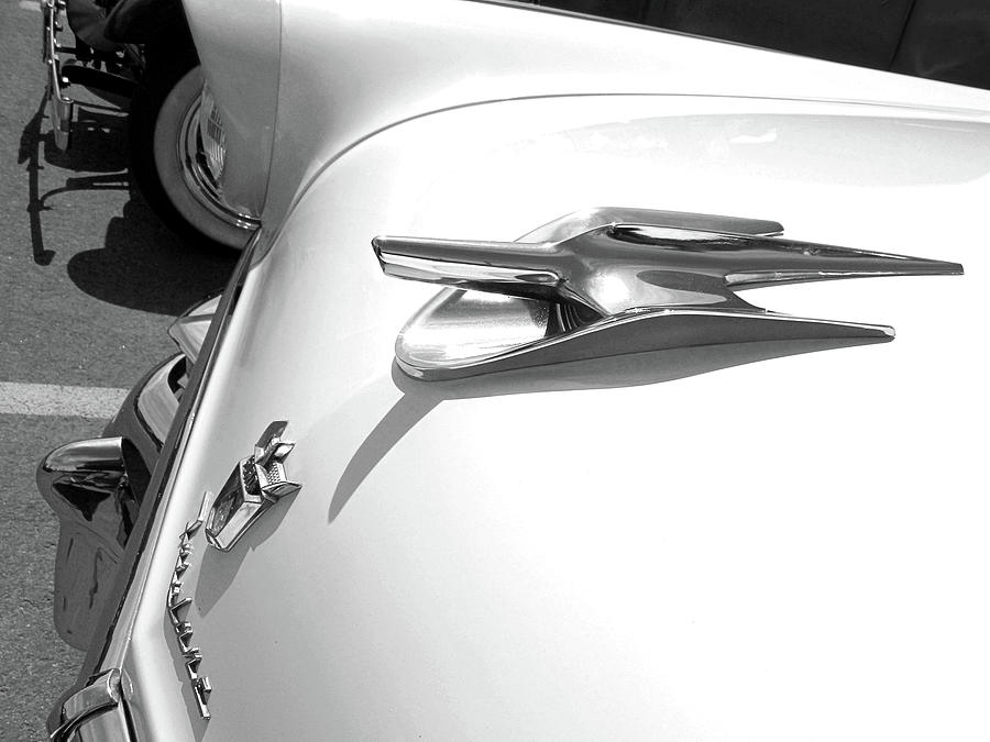 Ford Fairlane Hood Ornament Bw Photograph By Dk Digital