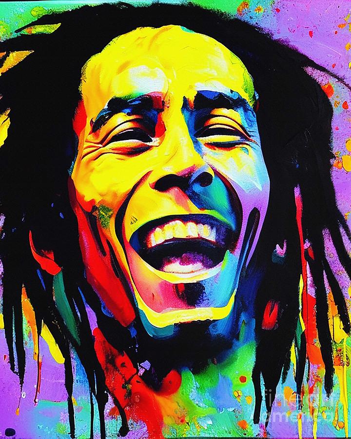 Bob Marley Abstract Art Mixed Media By Lisa Von Fine Art America