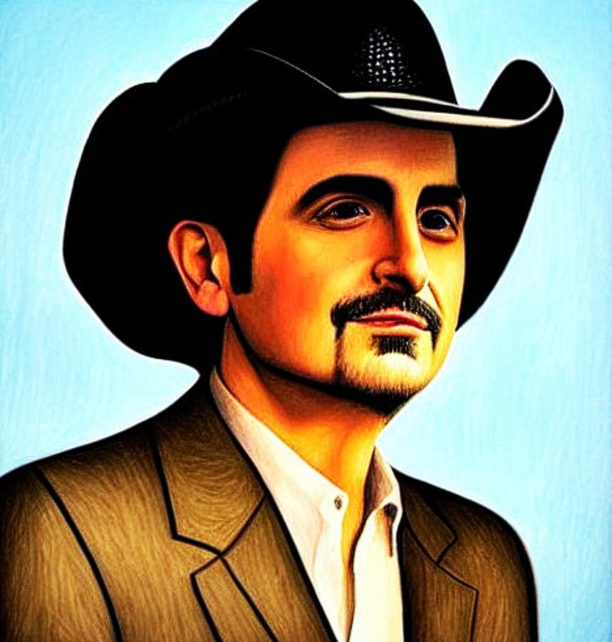 Brad Paisley Digital Art By Bob Smerecki Fine Art America