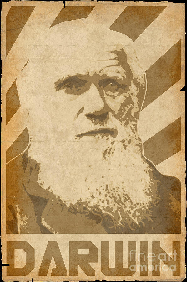 Charles Darwin Retro Propaganda Digital Art By Filip Schpindel Pixels