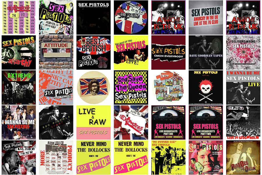 Sex Pistols Album Cover Discography Mixed Media By Stephen Smith