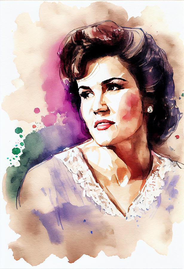 Patsy Cline Watercolour Mixed Media By Tim Hill Pixels