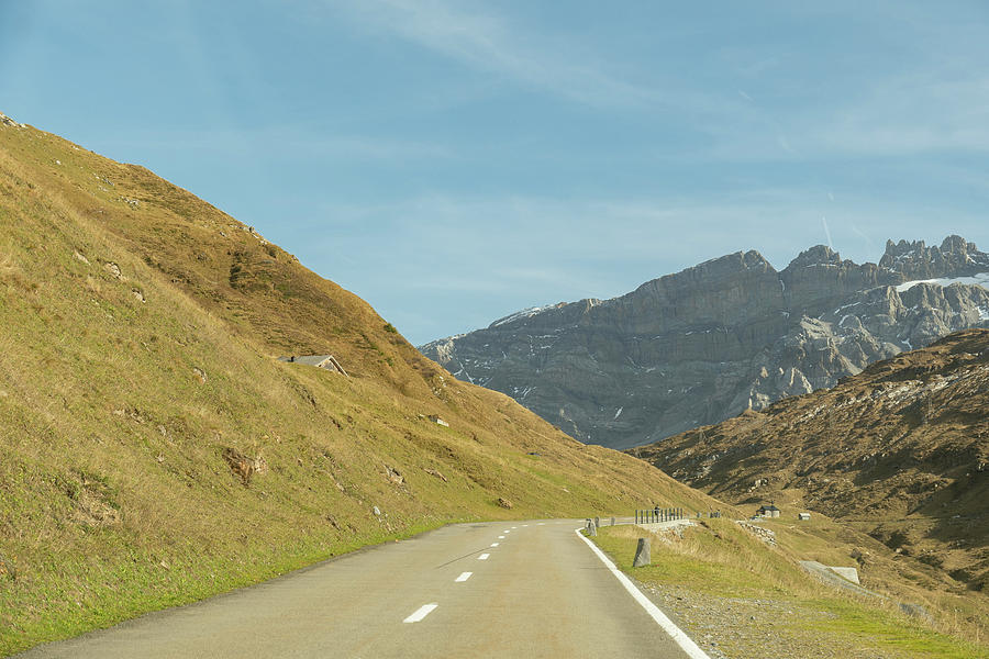 Incredible Beautiful Mountain Panorama View At The Klausenpass In