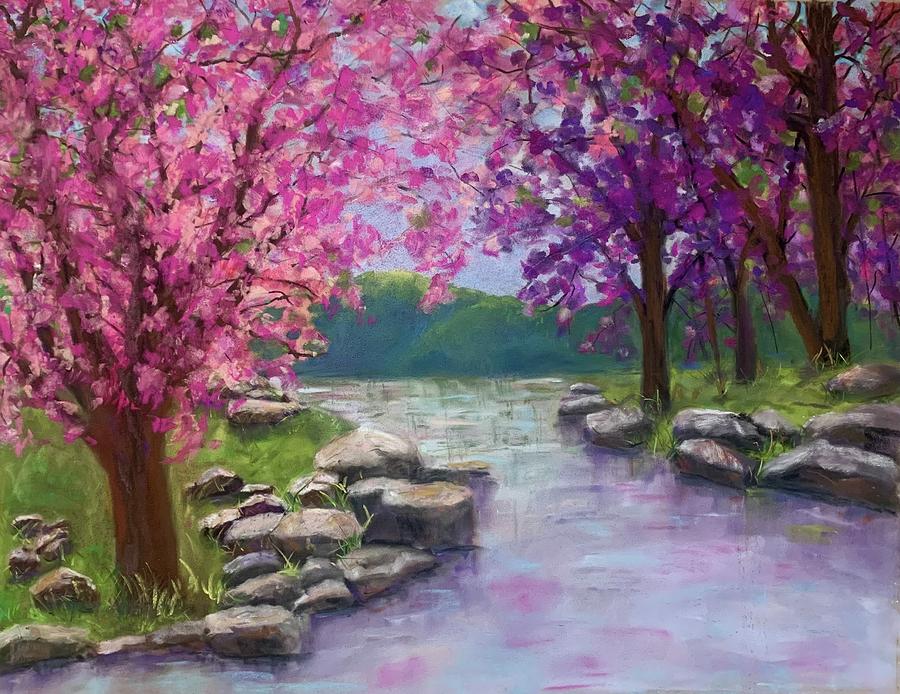 Cherry Blossoms Pastel By Nancy Rabe Fine Art America