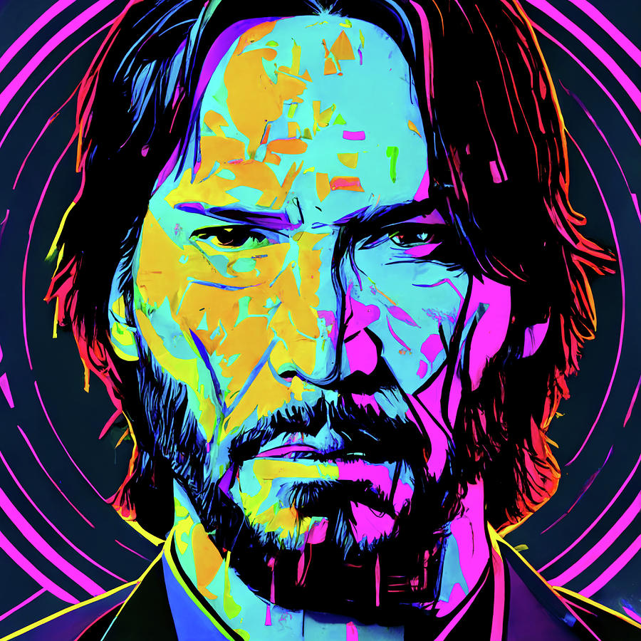 John Wick Keanu Reeves Pop Art Digital Art By AJ Etheridge Fine Art