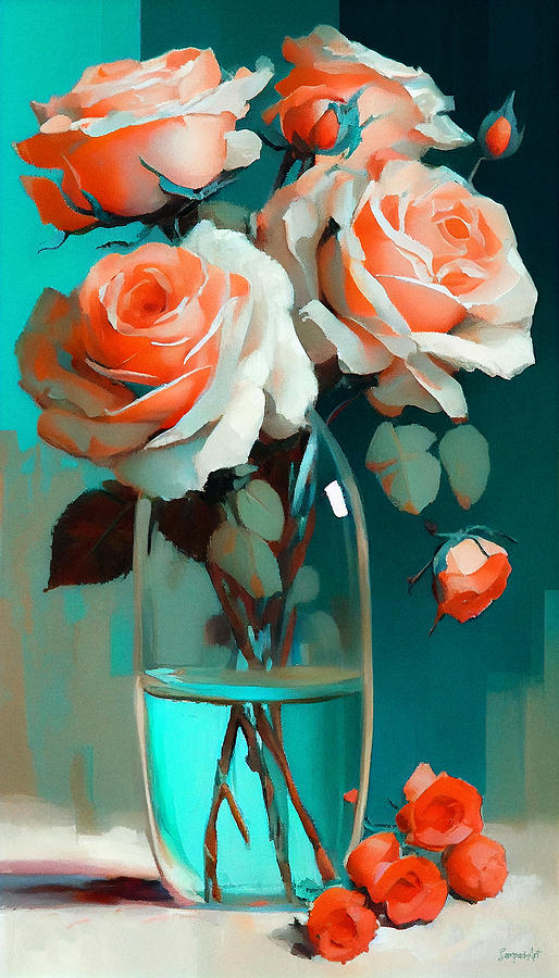 Roses With Love Digital Art By SampadArt Gallery Fine Art America