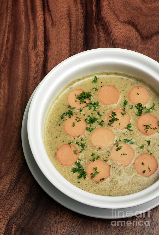 German Traditional KARTOFFELSUPPE Potato And Sausage Soup On Woo