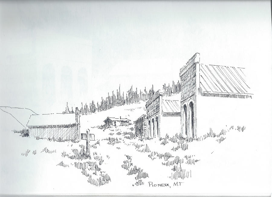 Pioneer Ghost Town Drawing By Kevin Heaney Fine Art America