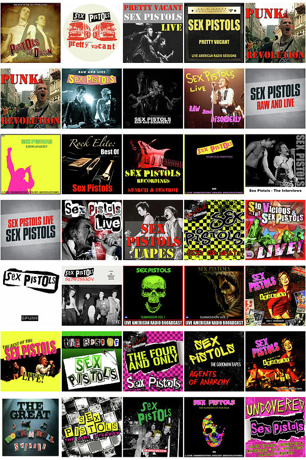 Sex Pistols Album Cover Discography Mixed Media By Stephen Smith