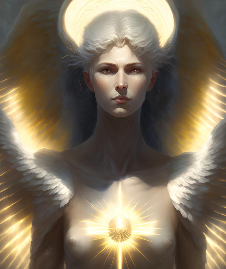 Archangel Uriel Angel Of Light Generative AI Illustration 7 Digital