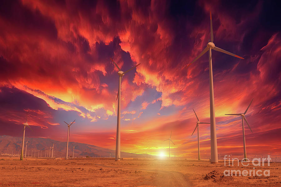 Wind Turbine For Clean Energy Digital Art By Benny Marty Fine Art America