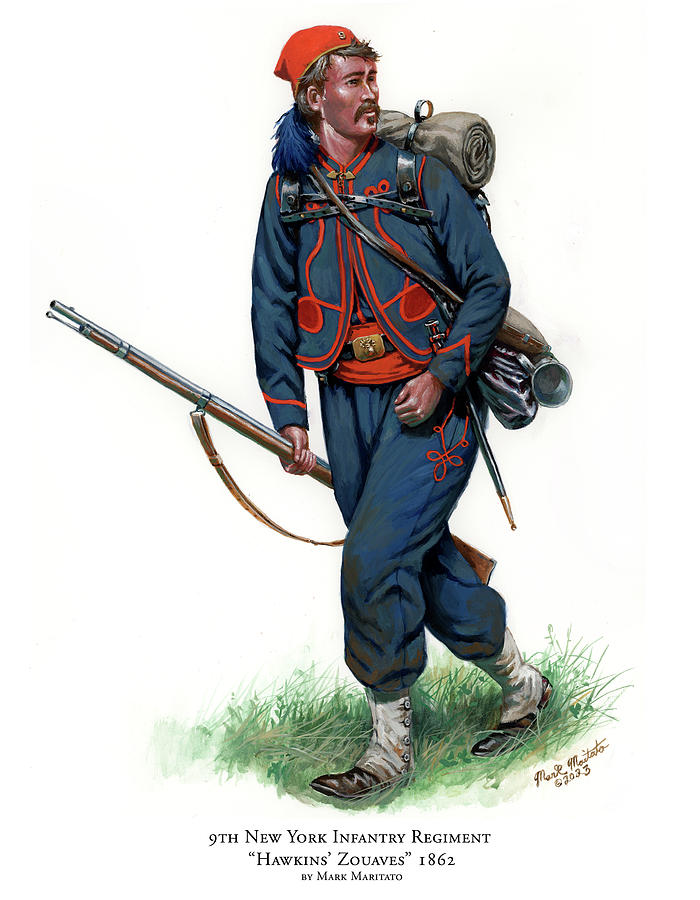 9th New York Infantry Regiment Hawkins Zouaves 1862 Painting By Mark