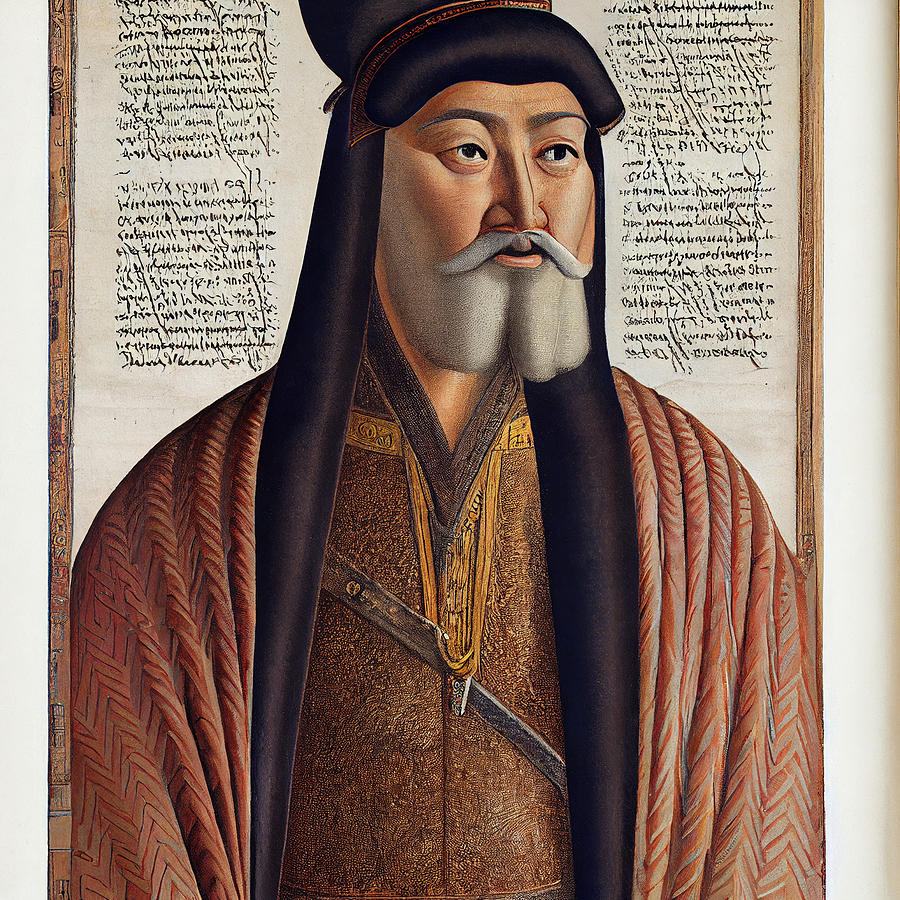 A Standing Portrait Of Genghis Kahn Pen And Ink De 7d86b62b 182e 4ec2