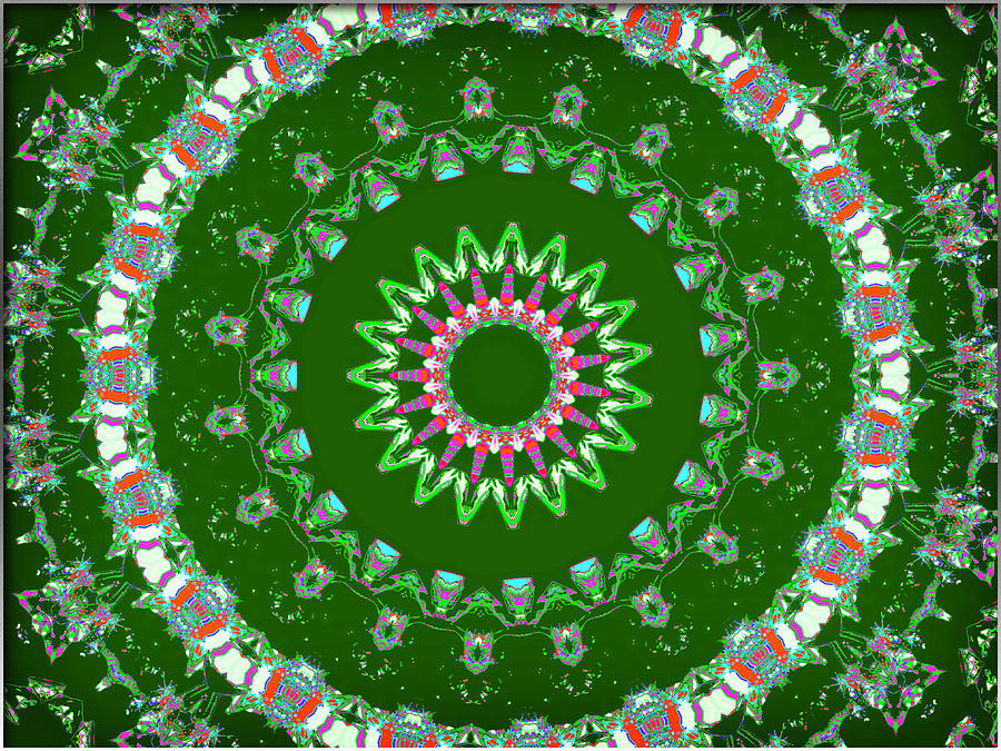 Abstract Green Mandala Digital Art By Derek Oldfield Fine Art America