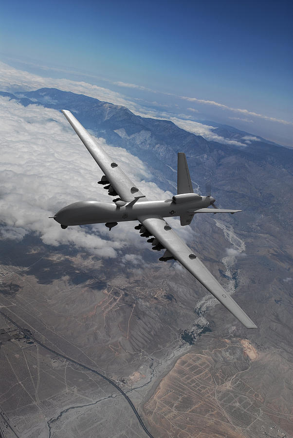 Aerial View Of A USAF MQ 9A Reaper Digital Art By Erik Simonsen Fine