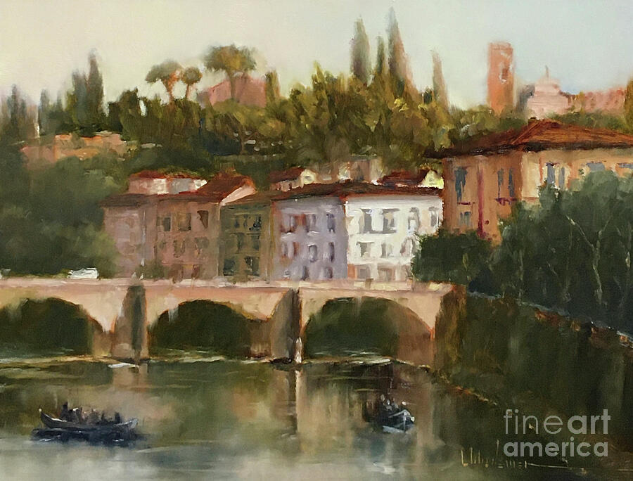 Afternoon On The Arno Painting By Leah Wiedemer Fine Art America