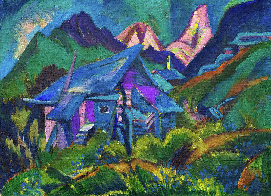 Alpine Huts And Tinzenhorn Painting By Ernst Ludwig Kirchner Fine Art