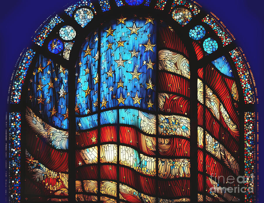 American Flag Stained Glass Digital Art By David Arment Fine Art America