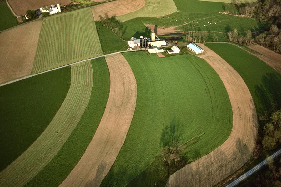 Amish Fields And Homestead Aerial Photograph By Blair Seitz Fine Art