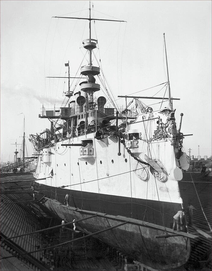 Armored Cruiser USS New York C1920 Photograph By Unknown Photographer