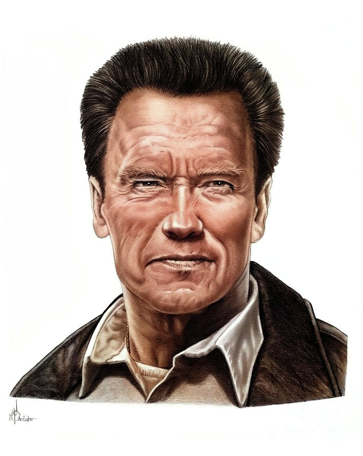 Arnold Schwarzenegger Drawing Drawing By Murphy Art Elliott Fine Art