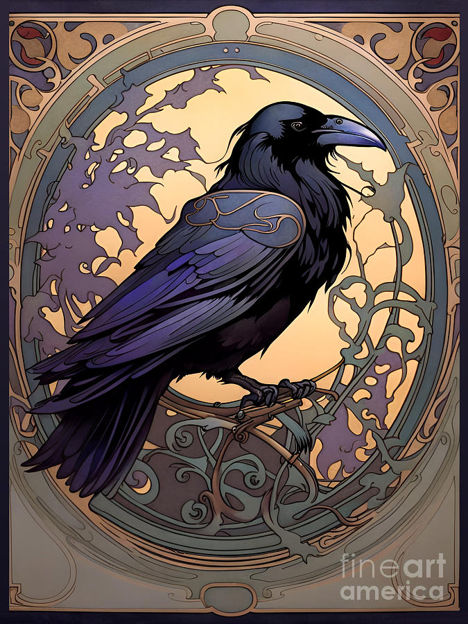 Art Nouveau Raven Painting By Philip Openshaw Fine Art America