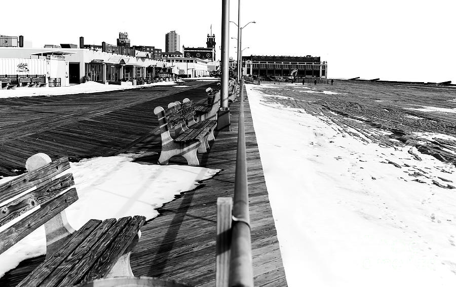 Asbury Park Winter Beach And Boardwalk Photograph By John Rizzuto Pixels