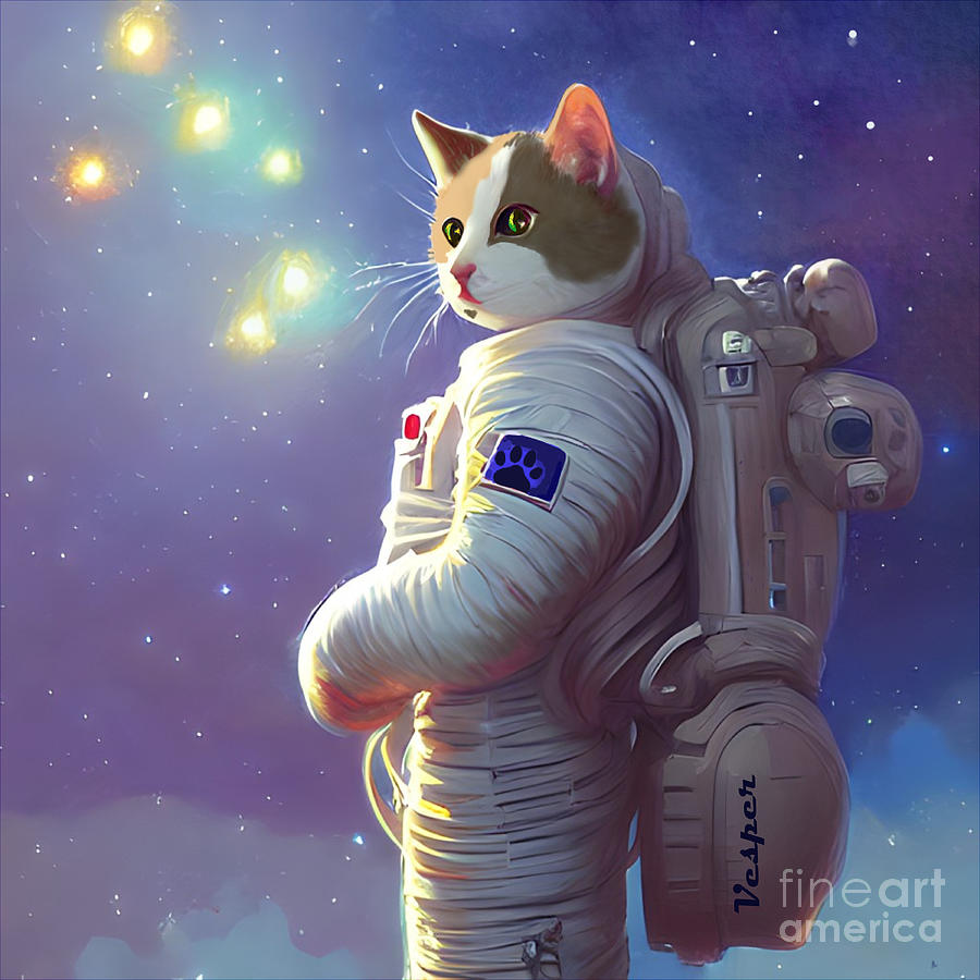 Astro Cats Vesper To Infinity And Beyond Digital Art By Nicki