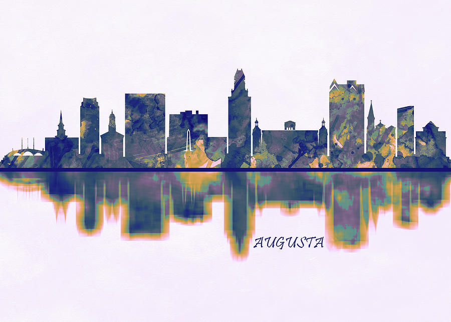 Augusta Skyline Mixed Media By NextWay Art Fine Art America