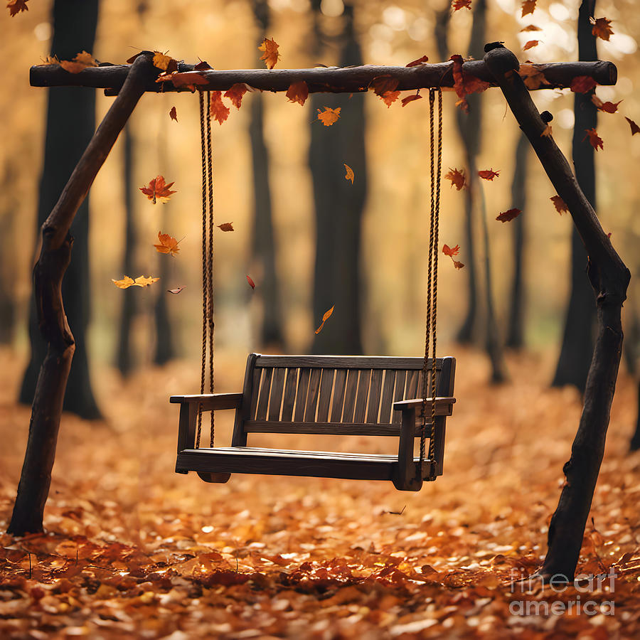 Autumn Bench Swing Photograph By Maria Dryfhout Fine Art America