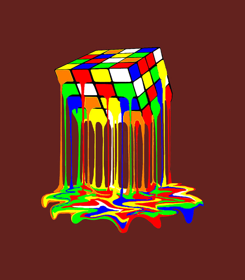 Awesome Graphic Melting Rubik Rubix Rubics Cube Digital Art By Zachar