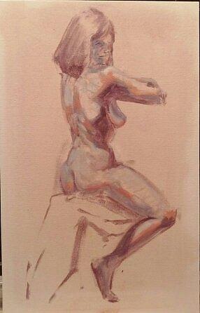 Back Of Sitting Nude Painting By Joose Hadley Fine Art America