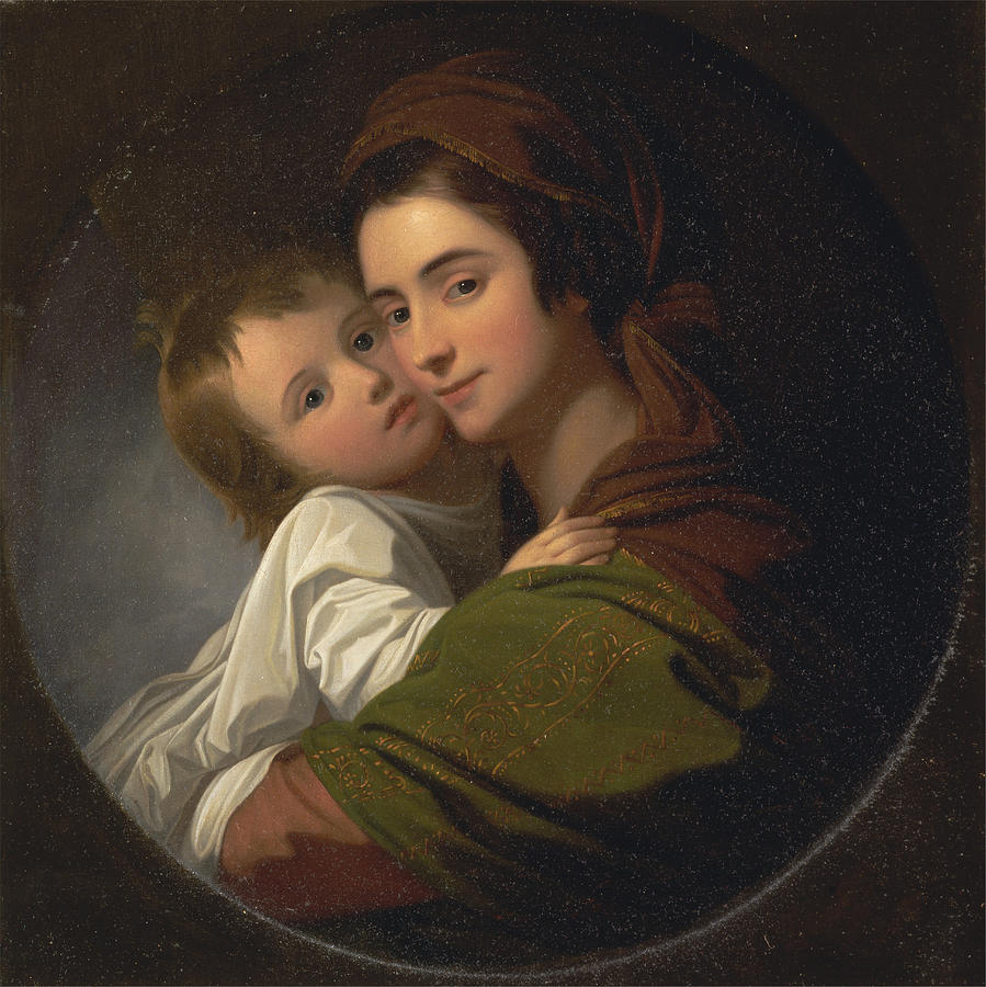 Benjamin West The Artists Wife Elizabeth And Their Son Raphael Painting